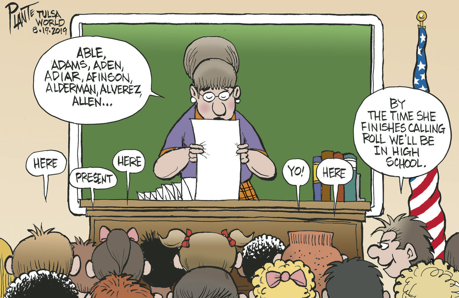Bruce Plante Cartoon: Back to school everyone!
